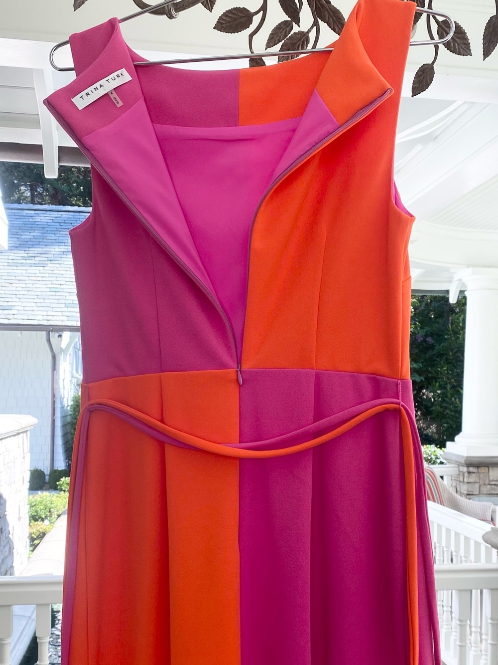 Trina Turk Magenta and Orange Colorblock Dress - Picture 3 of 5